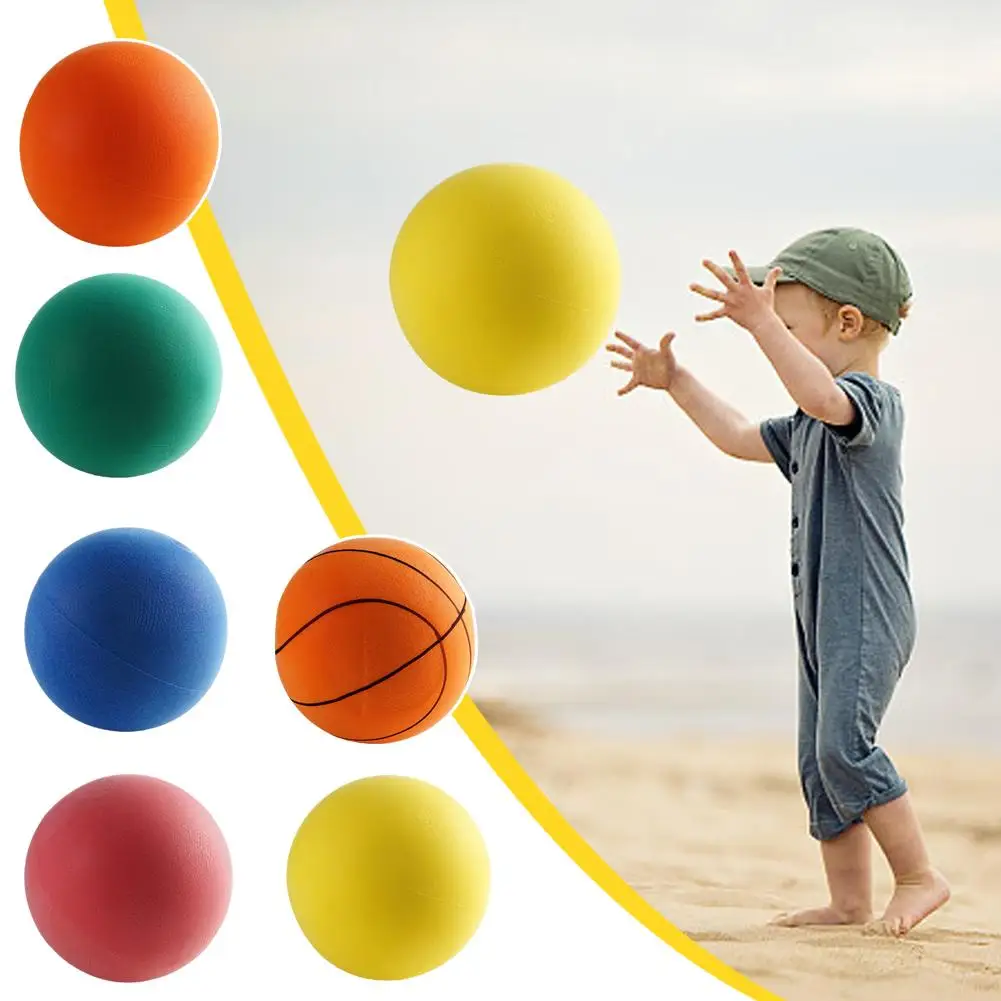 

Bouncing Mute Ball Indoor Silent Basketball 24cm Foam Basketball Silent Soft Ball Size 7 Air Bounce Basketball Sports Toy Games