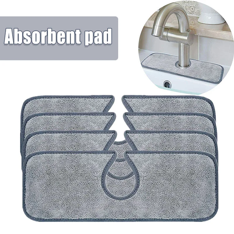 

2/4pcs Kitchen Faucet Absorbent Mat Sink Splash Guard Microfiber Faucet Splash Catcher Countertop Protector for Kitchen Bathroom