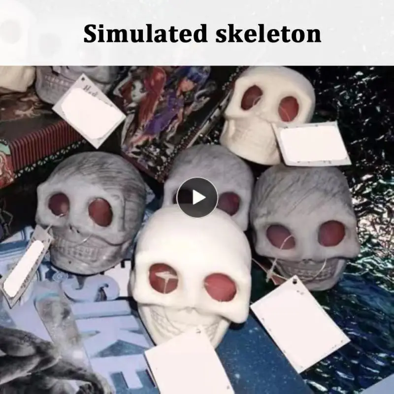 

Simulation Skull Pump Tricky Burst Eyes Halloween Stress Relief Balls Unique And Creative Soft New Skull Squeeze Balls Odorless