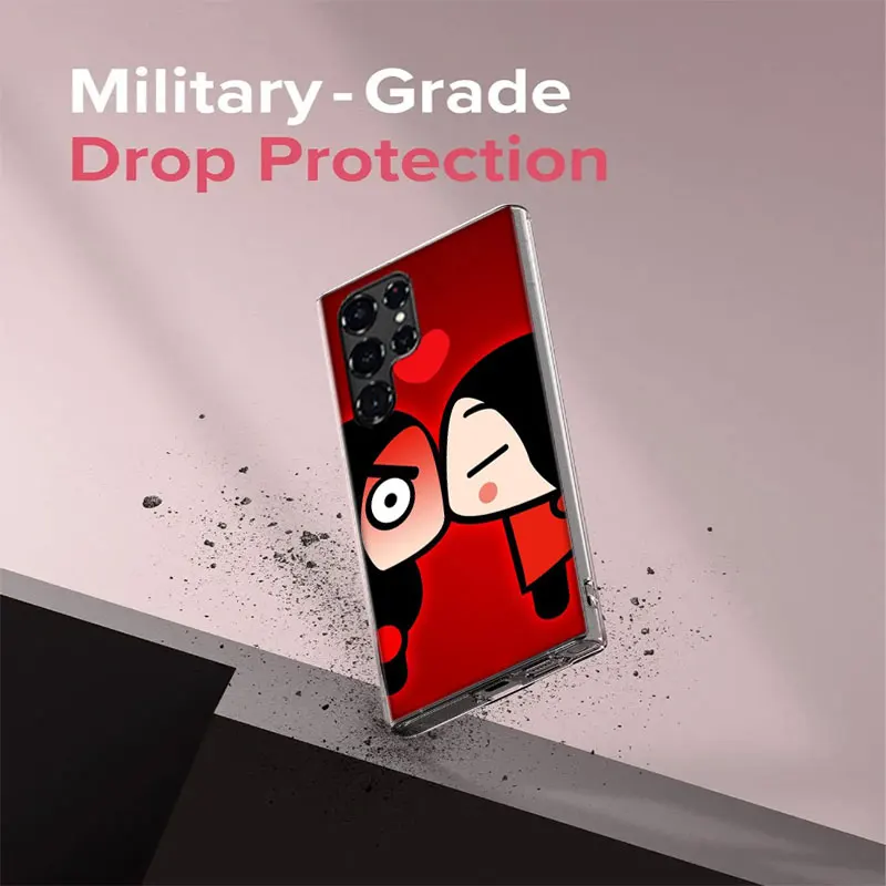 Прозрачный чехол для телефона Cute Cartoon Pucca Samsung S25 Edge Galaxy S21 S20 Plus S24 S23 FE S22 Ultra Capa S10 Cover