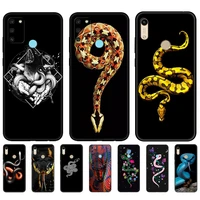 black tpu case for honor 8a prime 8s 9 10x lite 9a 9c 9x premium pro 9s case cover flower snakes
