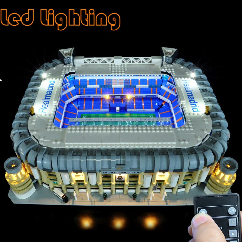 

Светодиодный осветительный комплект для 10299 г., Реал Мадрид, Сантьяго Бернабеу, здания на стадионах, светодиодные кирпичи (только светодиодный строительный комплект)