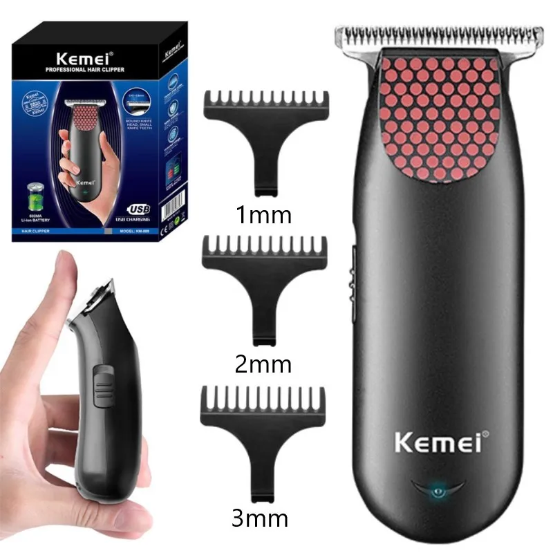 KM-889 Professional Pocket Cordless Hair Clipper Compact Mini Electric Beard HAIR Trimmer Small Portable Grooming Kit