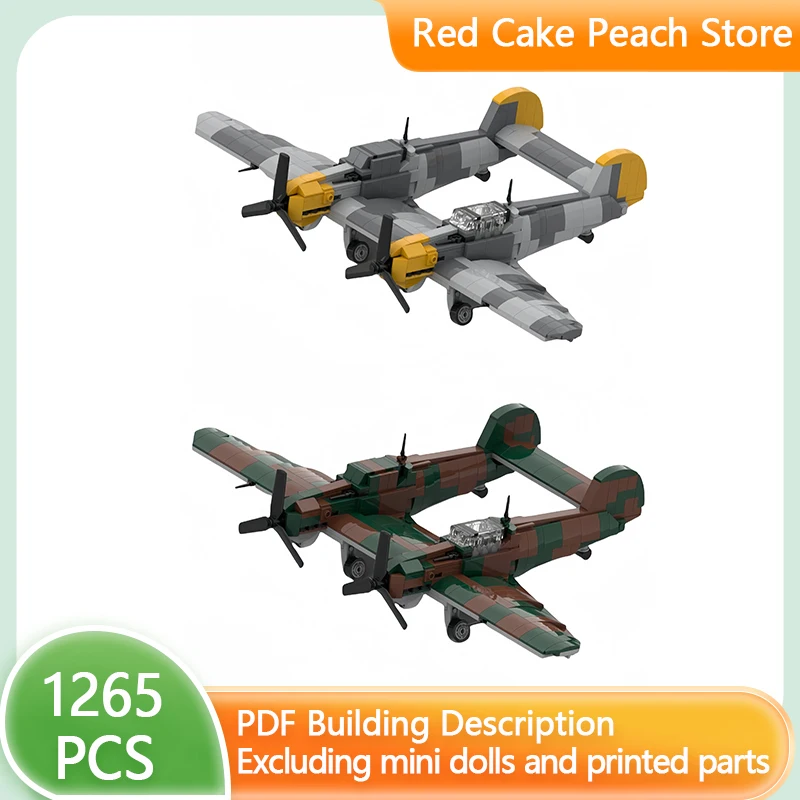 Модель военного самолета MOC Строительные кирпичи Bf109 катамаран истребитель