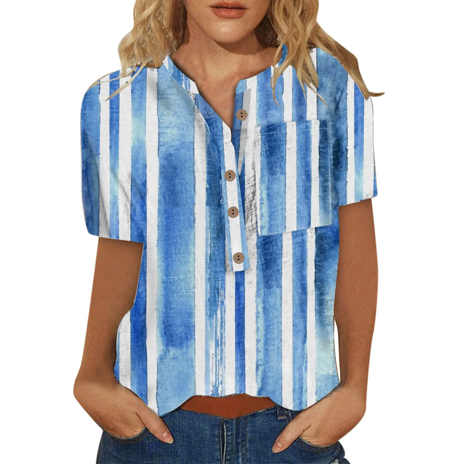 

Sleeve Black Workout Shirts for Women Tops For Women Short Sleeve Summer Fashion Casual Trendy Printed Tee Shirt Button Us Shirt