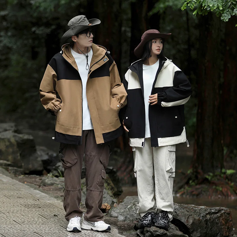 

Outdoor Couple Style Spring and Autumn Style Charge Coat Men's and Women's Matching Color Matching Functional Outdoor Jacket