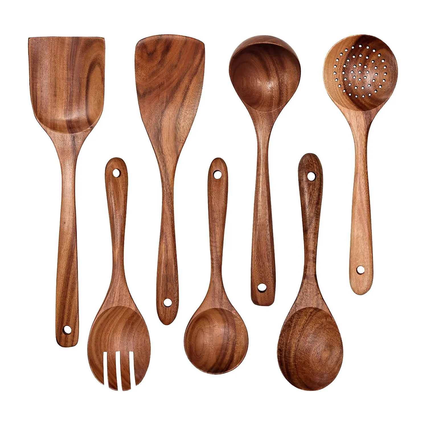 

Wooden Non-Stick Kitchen Pan Toolset 7 Pcs Set Kitchen Utensils Spatula Utensils Spoons Wooden Spoons for Cooking