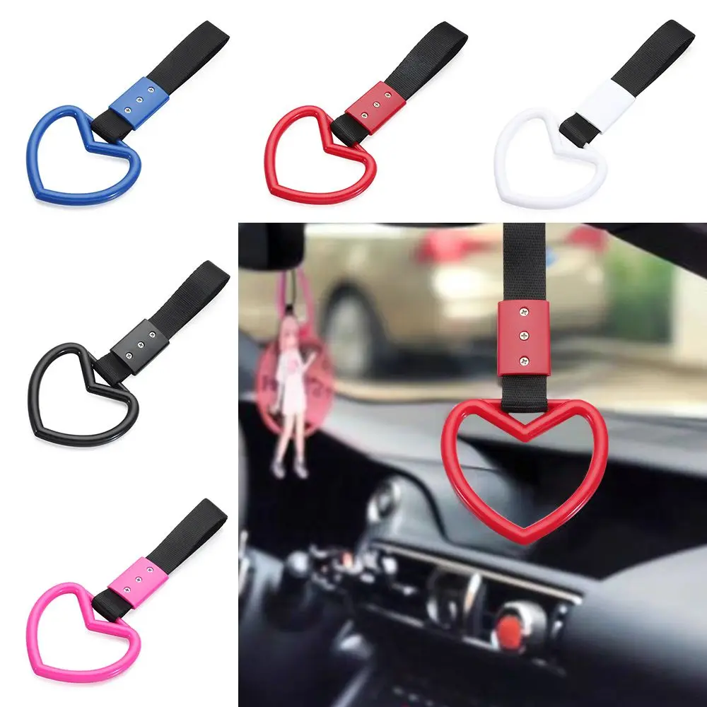 

Pull Car Bus Handle Charm Towing Rope Tow Ring Heart Shape Strap Handle Strap Car Accessory