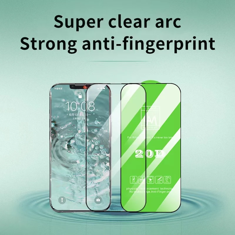 25PCS 20D Full Cover Tempered Glass For iPhone14 11 12 13 mini Pro X XR XS Max Screen Protector For iPhone 6 7 8 Plus