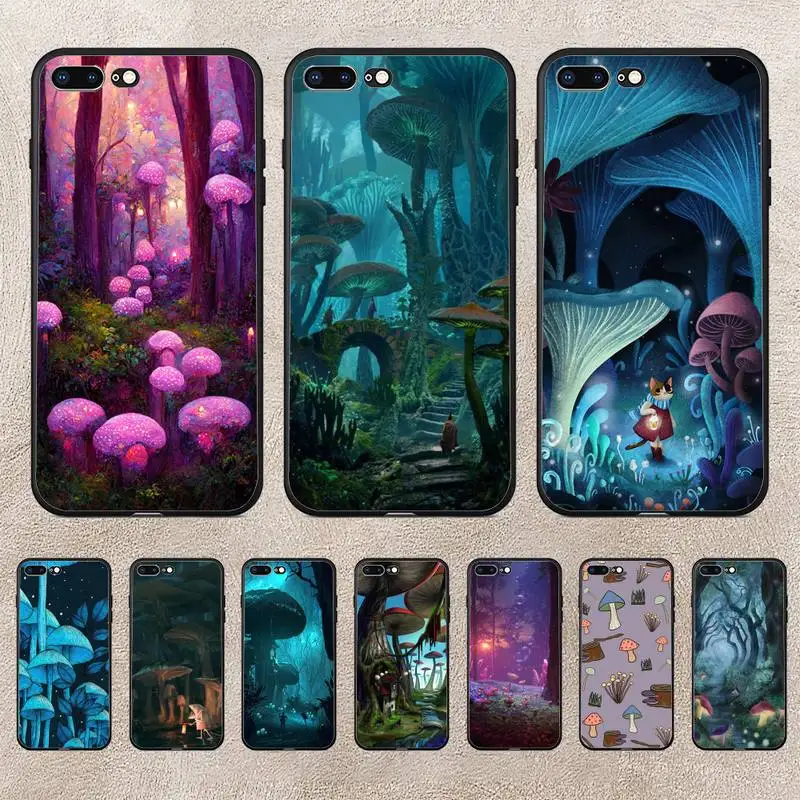 

Mushroom Forest Phone Case For Huawei Y5 Y62019 Y52018 Y92019 Luxury Funda Case For 9prime2019