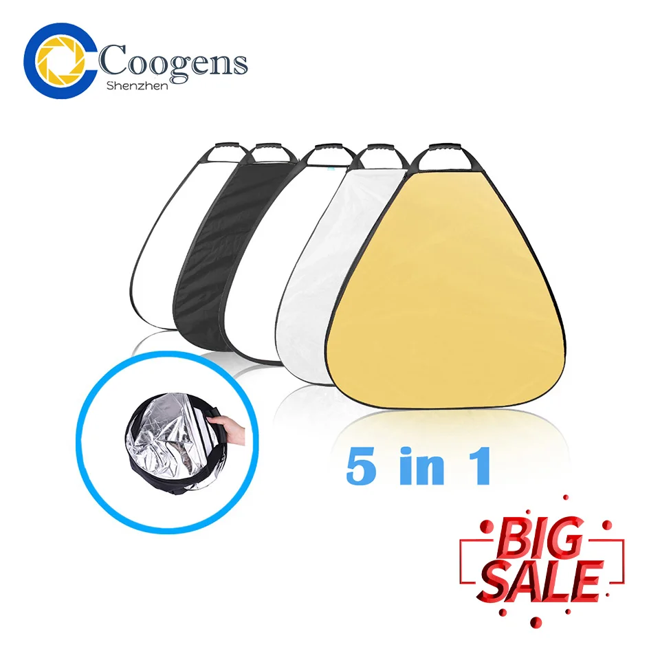 

5in1 Portable Reflector 60cm 5 color Triangle photography collapsible diffuser Photo Studio Accessories