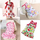 Одежда для собак из полиэстера, платье с фруктовым узором для девочек, футболки, костюм для влюбленных, жилет для маленьких кошек, юбки для домашних животных, одежда для собак