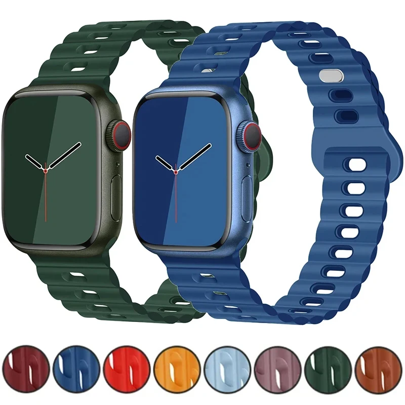 Мягкий силиконовый ремешок для Apple Watch Band Ultra 49 мм 44 45 42 41 38 спортивный часов iwatch Serise