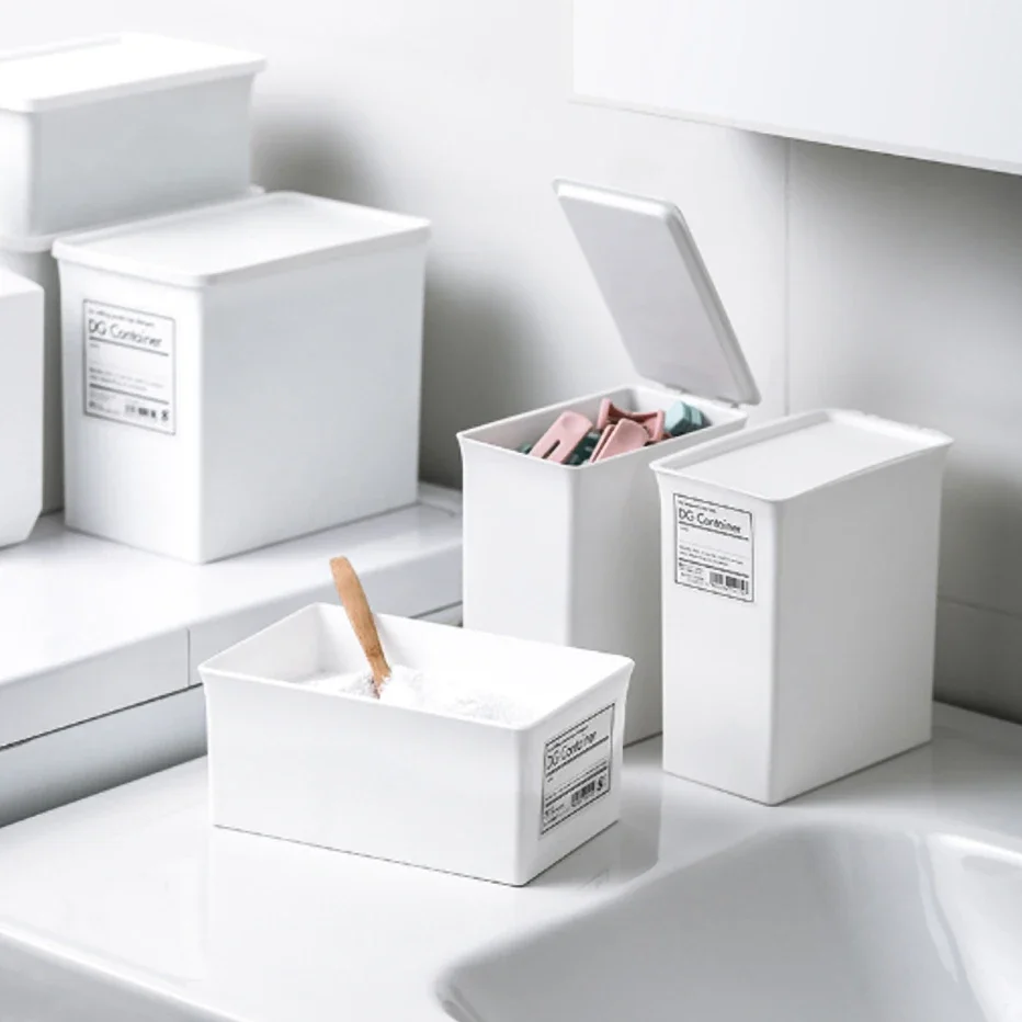 Прачечная Opbergdoos Geur Booster Wasserij Kralen Poeder Контейнер Kleding Clips Case Met Stofdicht Deksel Органайзер