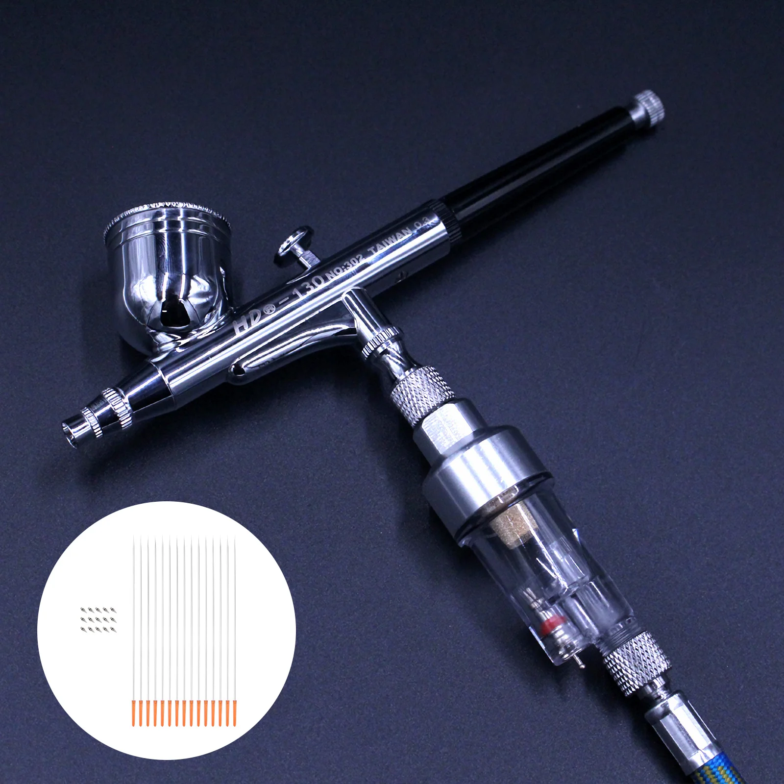 1 комплект/всего 10 шт. 02 мм насадки + иглы для аэрографа (случайный цвет)