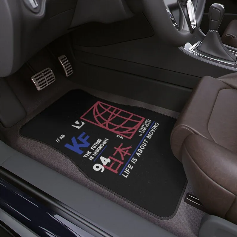 

Cyberpunk art, car floor mat, cute car accessories for teens, japanese letters, kanji, cyberpunk print, cyberpunk decor, futuris