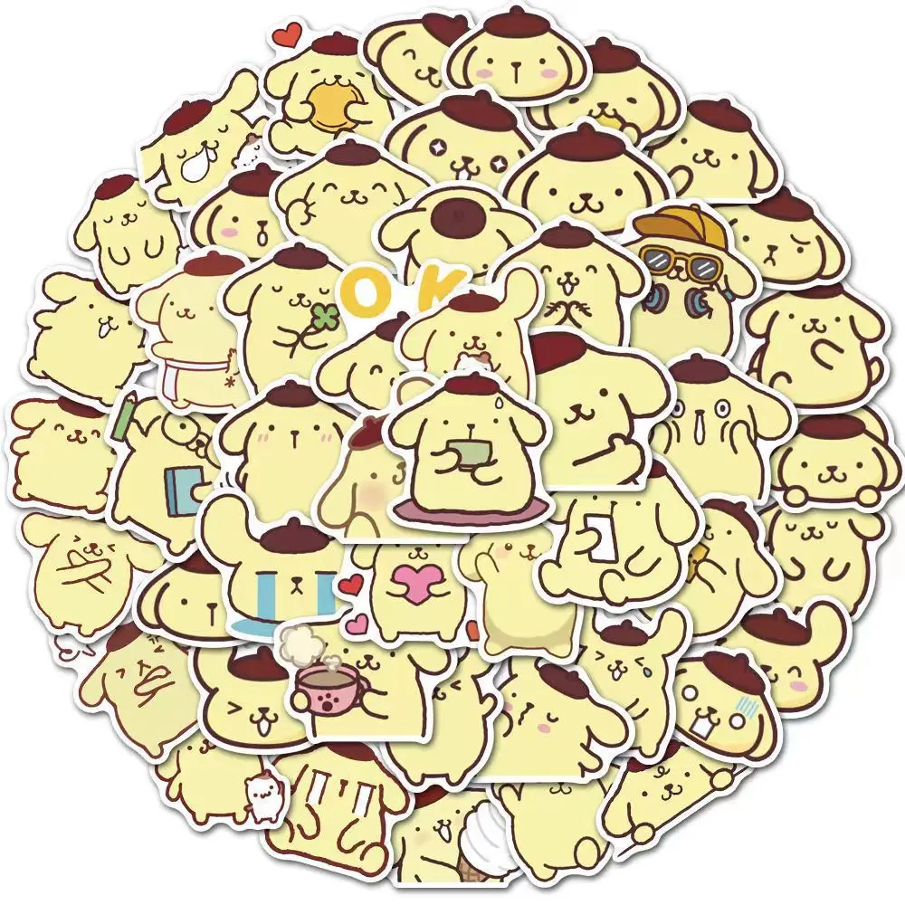 

50 Pompom Purin Anime Cartoon Cute Graffiti Decoration Laptop Skateboard Car Stationery Water Cup Waterproof Sticker