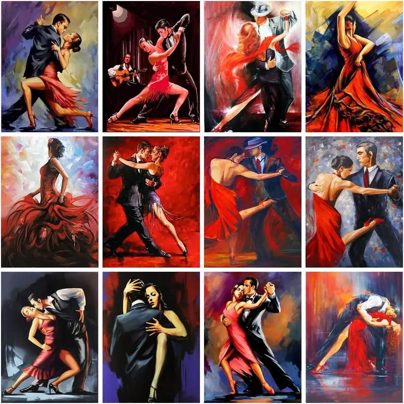 

GATYZTORY 4050CM Pictures By Numbers Tango Dance Couple Diy Drawing Canvas Hand Painted Oil Painting Figure Home Decoration