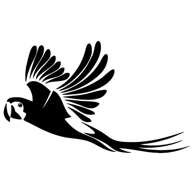 

17.8*10.6CM Parrot Bird Cute Car Stickers Jungle Animal Car Styling Body Decals Accessories Black/Silver for Citroen Stickers