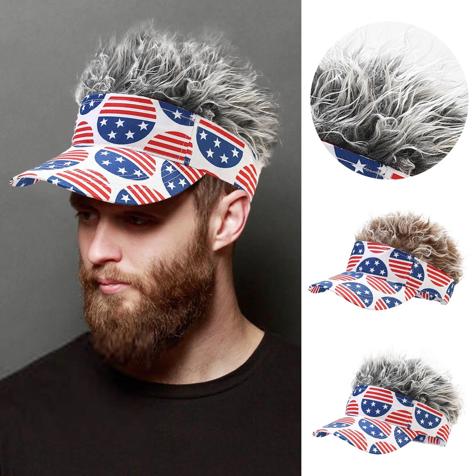 Забавная бейсбольная шляпа с париком регулируемая Утконос