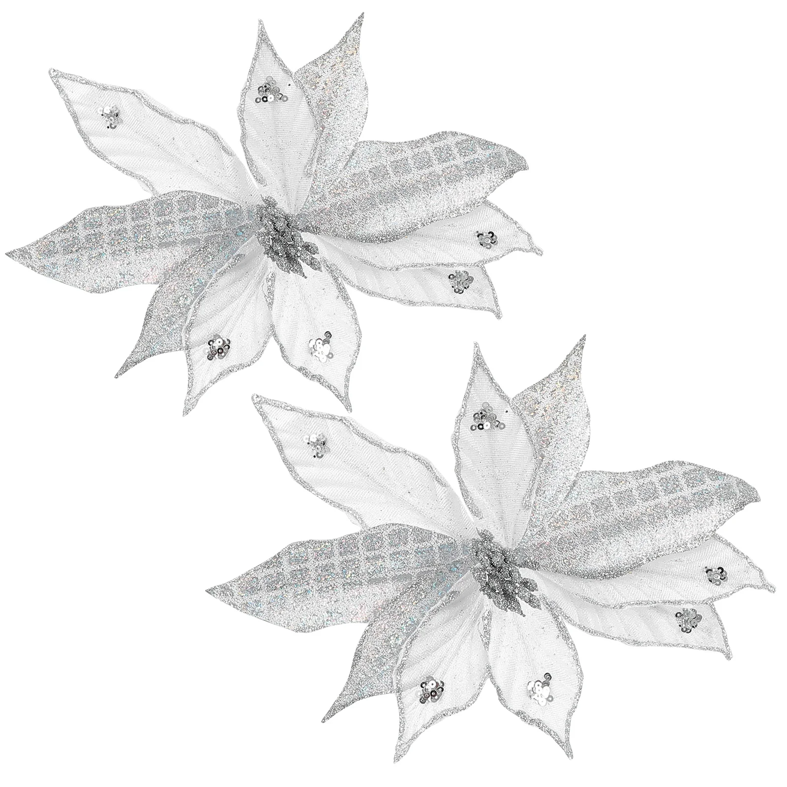 

Flower Artificial Flowers Poinsettia Christmas Picksglitter Wreath Holiday Wedding Fake Holly Tree