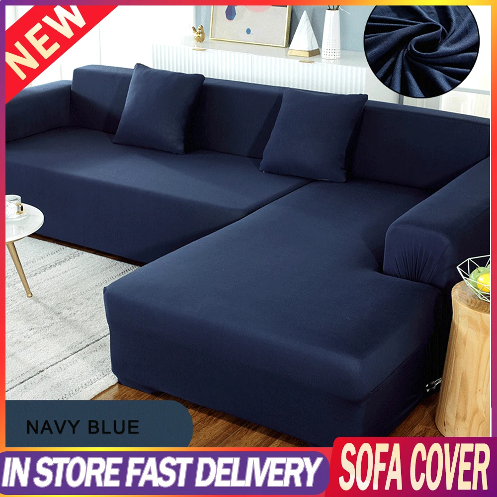 

Solid Corner Sofa Covers Couch Slipcovers Elastica Material Sofa Protector for Pets Chaselong Cover L Shape Sofa Armchair Covers