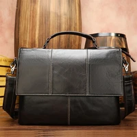 crossbody bags for men business genuine leather multifunction shoulder strap handbags retro casual mobile laptop messenger pack