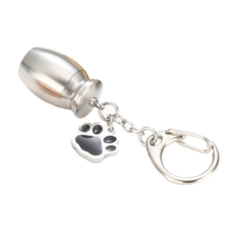 Цилиндр кремации пепел собаки сувениры урны брелок из нержавеющей стали для