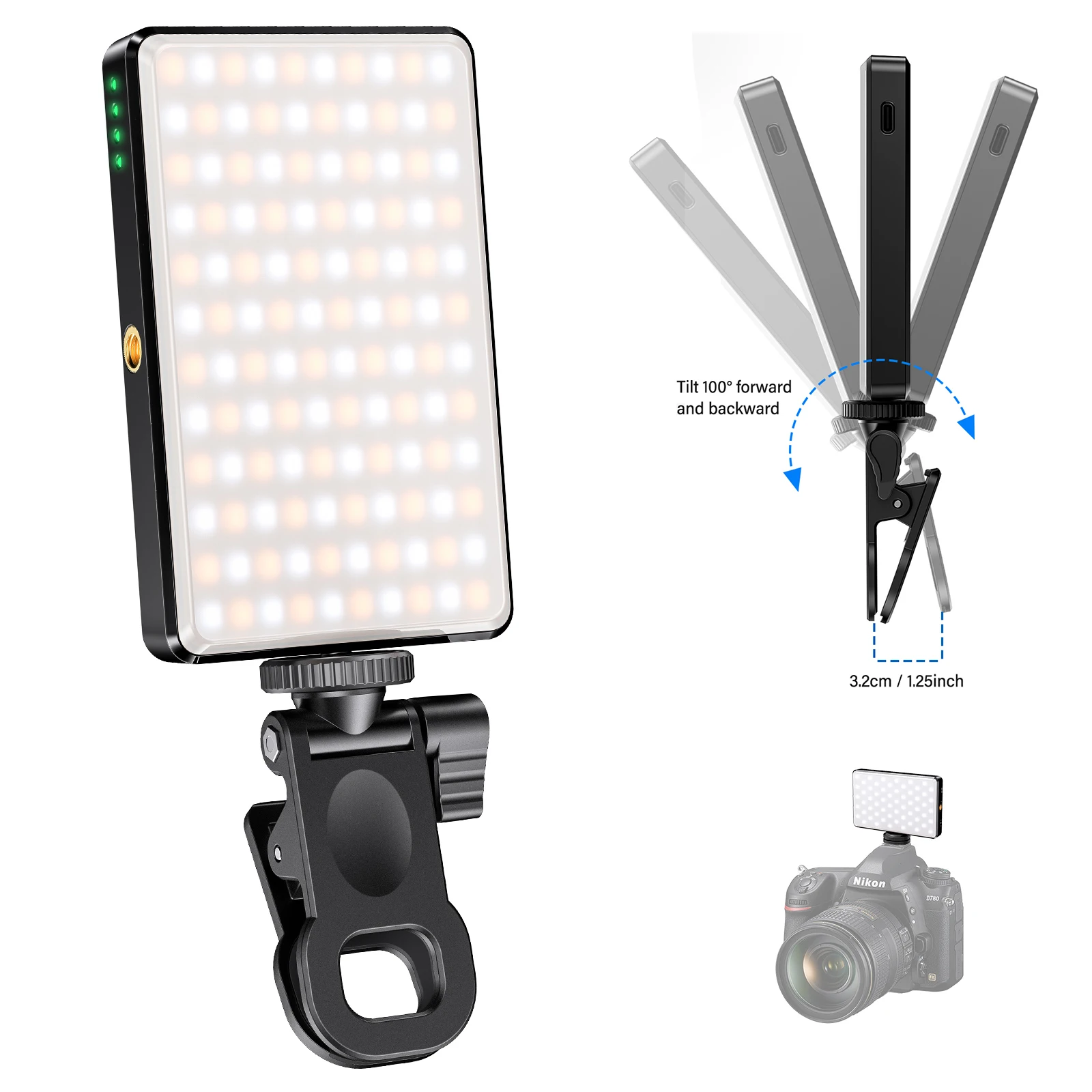 Портативный Перезаряжаемый телефон 3000 мАч яркая фотография с зажимом 2 шт Vlog Kits