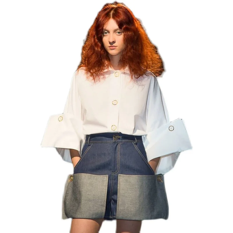 Женские дизайнерские нишевые Свободные повседневные прямые широкие тонкие