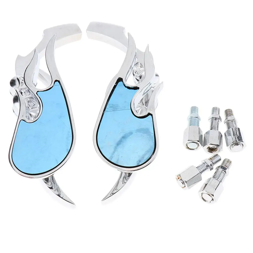 

8mm/10mm Flame Skull Motorbike Rear View Mirror For For Honda