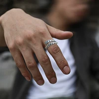 vintage punk centipede ring for men women metal gothic winding rings opening adjustable sliver finger ring teen anime ghoul gift