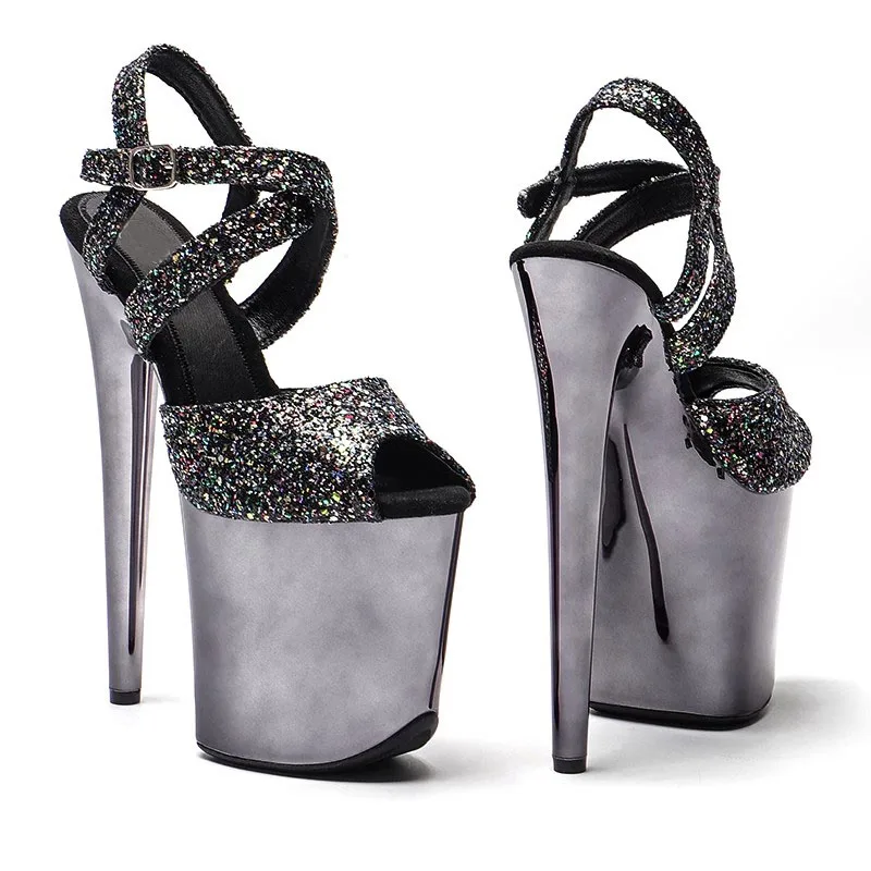 Женские новые блестящие верхи 20 см/8 дюймов пикантные экзотические сандалии на