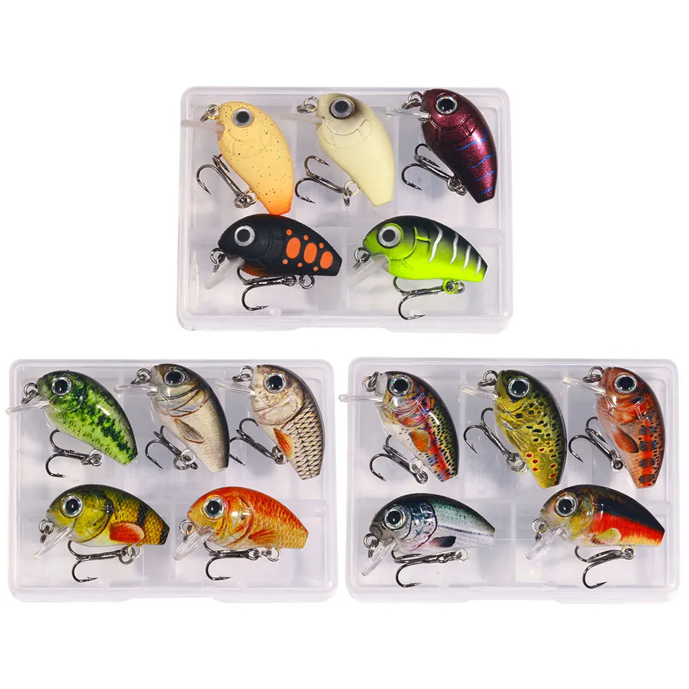 

5pc Mini Crankbaits Fishing Lures Sinking Wobbler For Pike/Trolling Rattling Baits Set Perch Fishing Artificial Bait Hard 28mm
