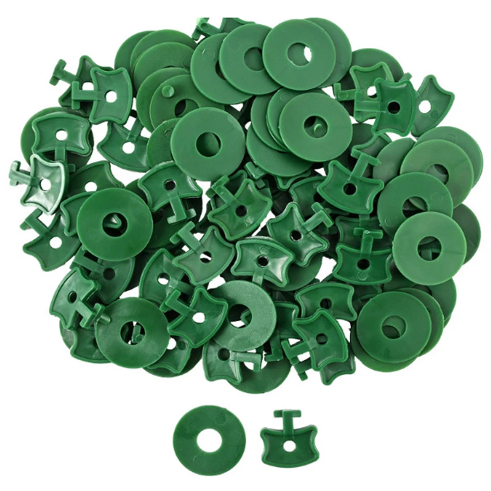 100 Set Green Plastic Fixing Clips Washers For Greenhouse Insulation Netting Shading Glazing Bars Shade Accessories