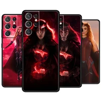 marvel scarlet witch for samsung galaxy s22 s21 s20 ultra plus pro s10 s9 s8 s7 4g 5g soft tpu black phone case capa cover shell