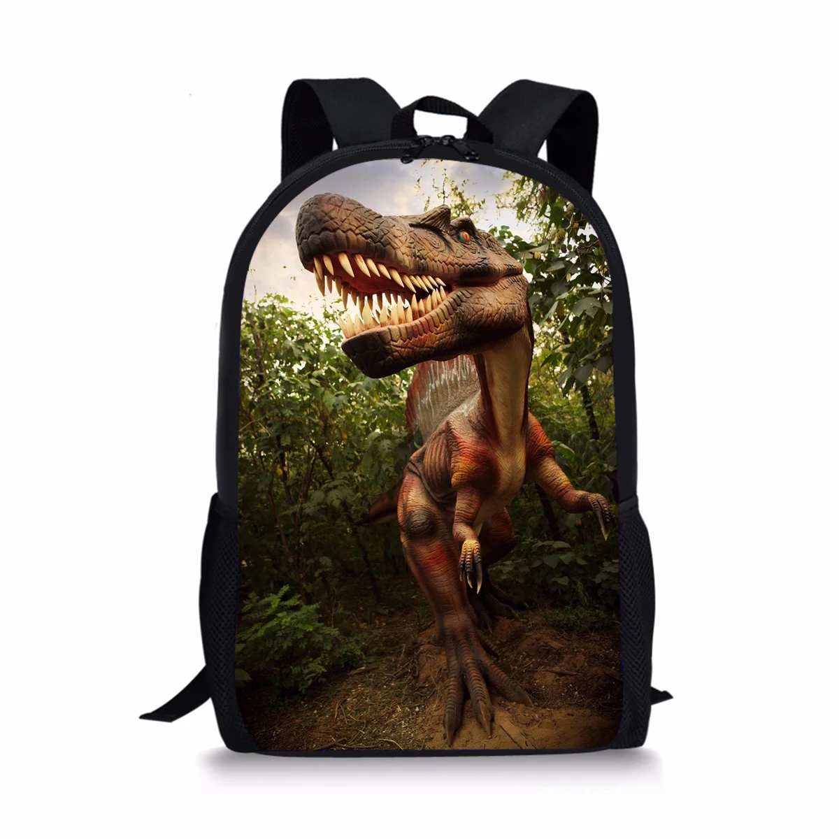Cool Dinosaur Element Printing Pattern School Backpacks Personalized Kids Daypack New Design Rucksack for Teenager