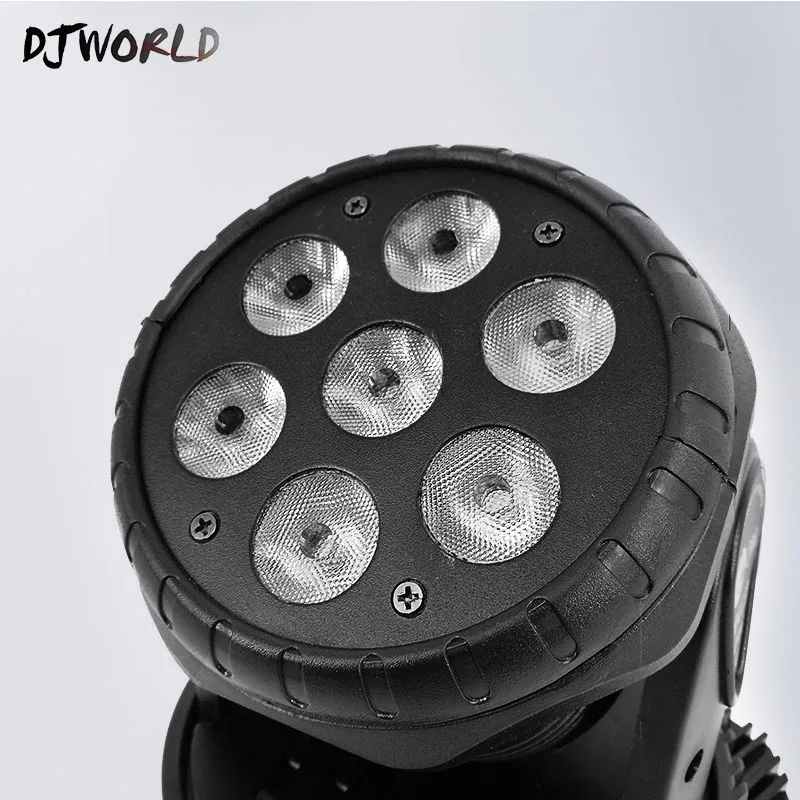DJWORLD вращаюсветодиодный головка светодиодное освещение для сцены 7x18 Вт RGBWA + UV 6 в 1