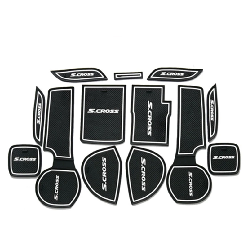 Стайлинг автомобиля, силикагель, коврик для ворот, аксессуары для интерьера, коврик для чашки автомобиля, наклейки для Suzuki SX4 S-Cross S Cross 2014-2023 2024