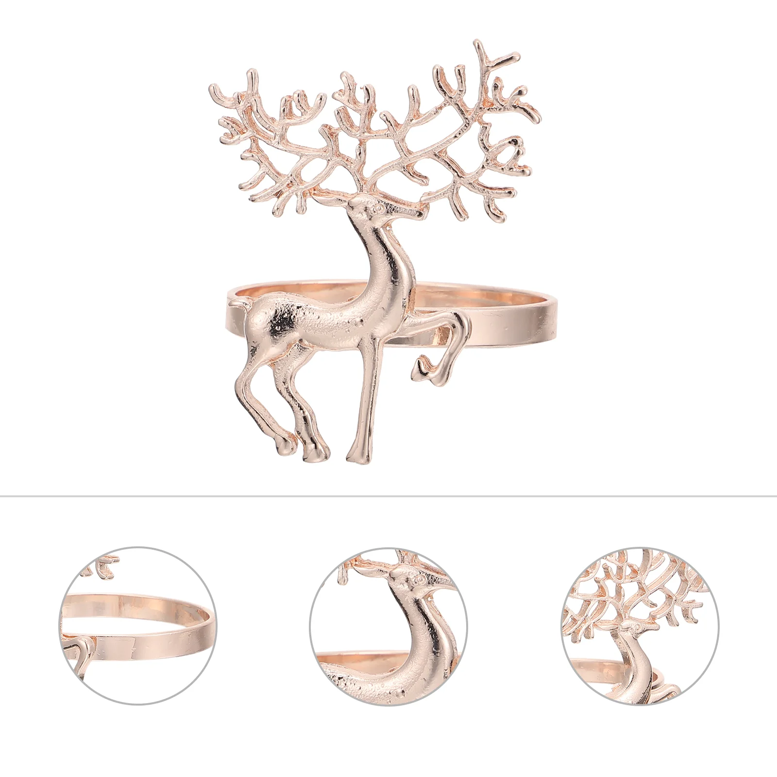 

Napkin Ring Rings Holder Elk Christmas Deer Xmas Snowflake Buckle Reindeer Decorative Designed Glossy Garment Alloy Holiday