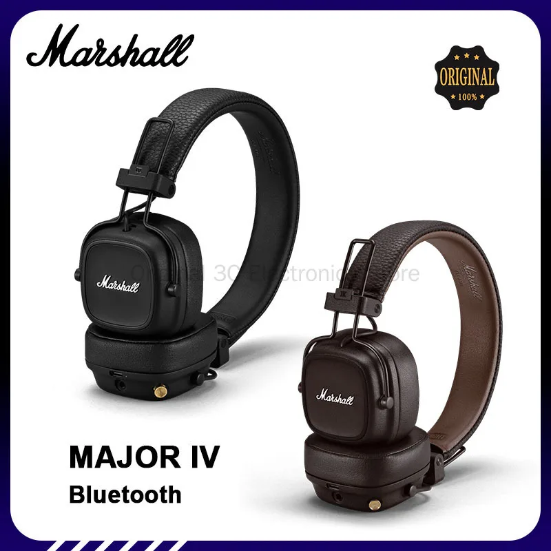 

Original Marshall Major IV Wireless Bluetooth Headphones Subwoofer Headset Foldable Clear Sound Quality Sports Gaming With Mic