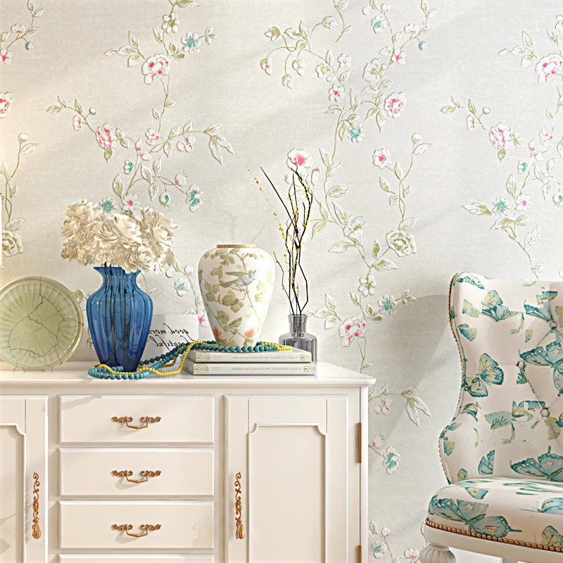 

Обои в рулоне, обои в американском стиле для сада, спальни, из нетканого материала, с лозой, цветами, для гостиной, W142