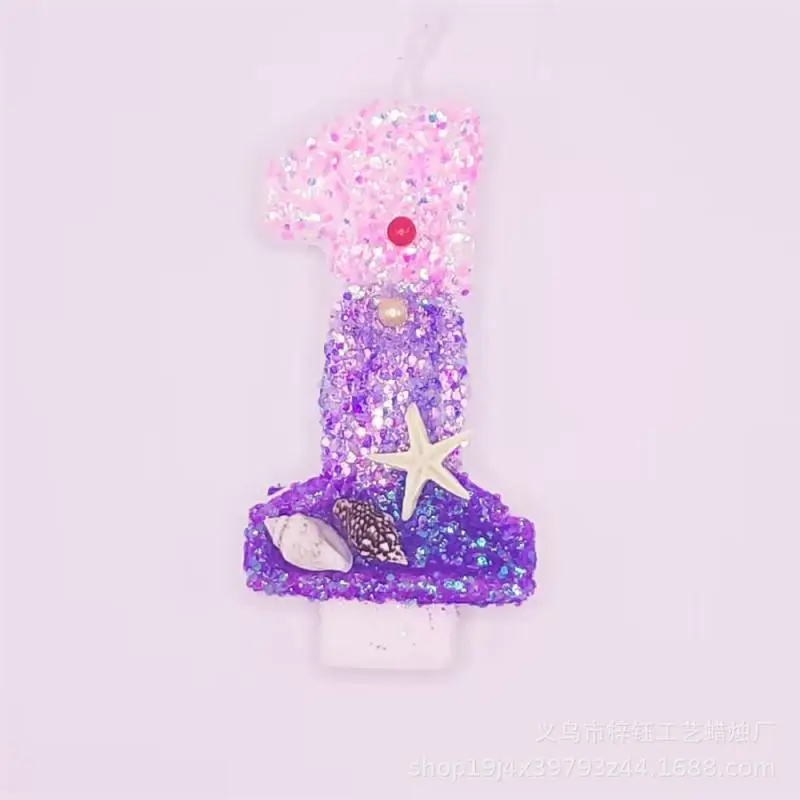 3D цифровая свеча для украшения торта розовые блестящие свечи на день рождения