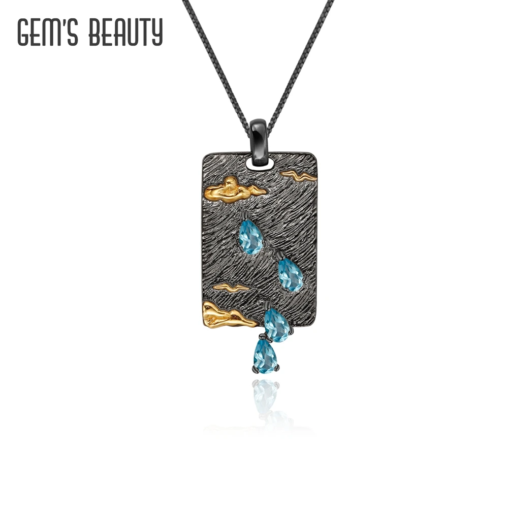 Женский кулон в виде капли дождя из серебра 925 пробы |