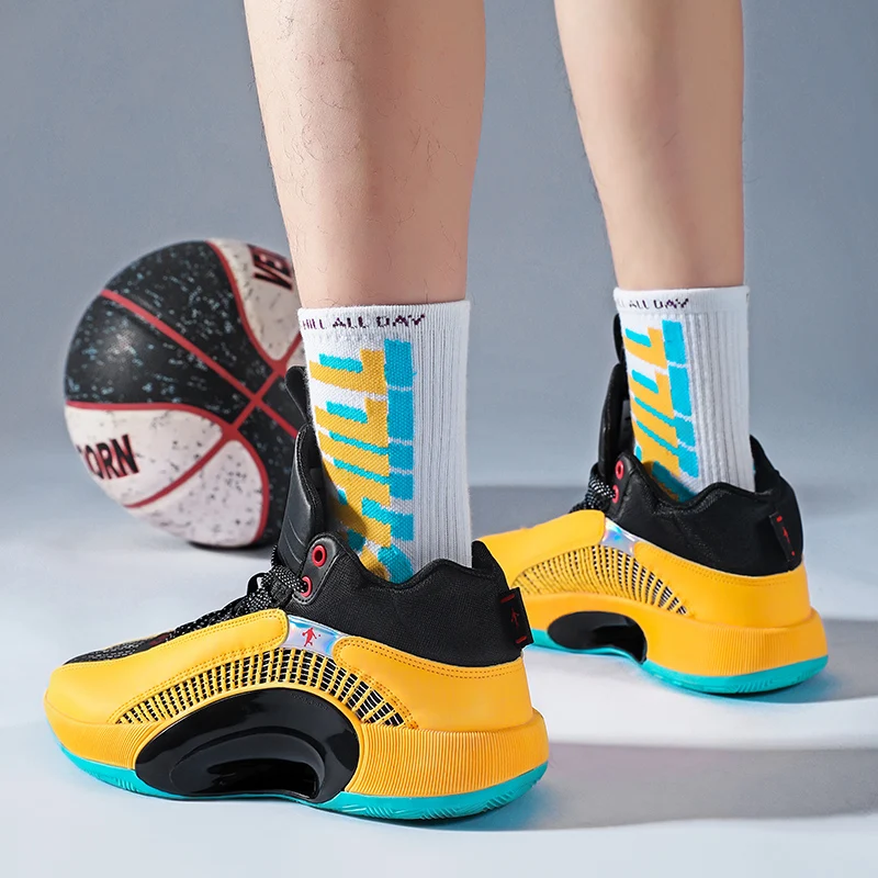 2022 мужские низкие баскетбольные туфли модная желтая обувь кроссовки детская