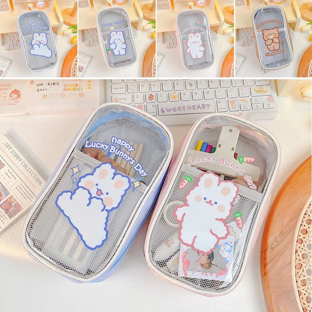 

Large Capacity Pen Bag High Quality Cartoon Pattern Waterproof Pencil Case Transparent Pencil Box School Office