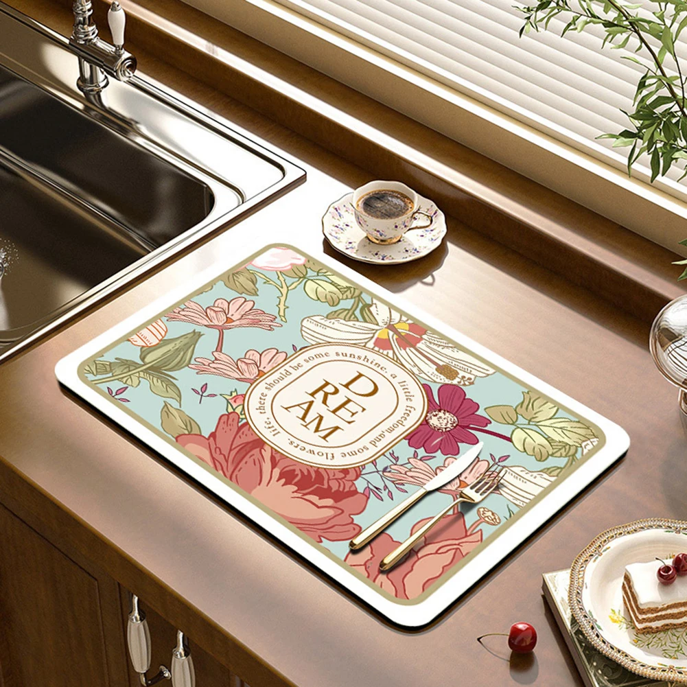 

Vintage Style Draining Mat Multifunctional Sink Drain Pad Kitchen Accessories