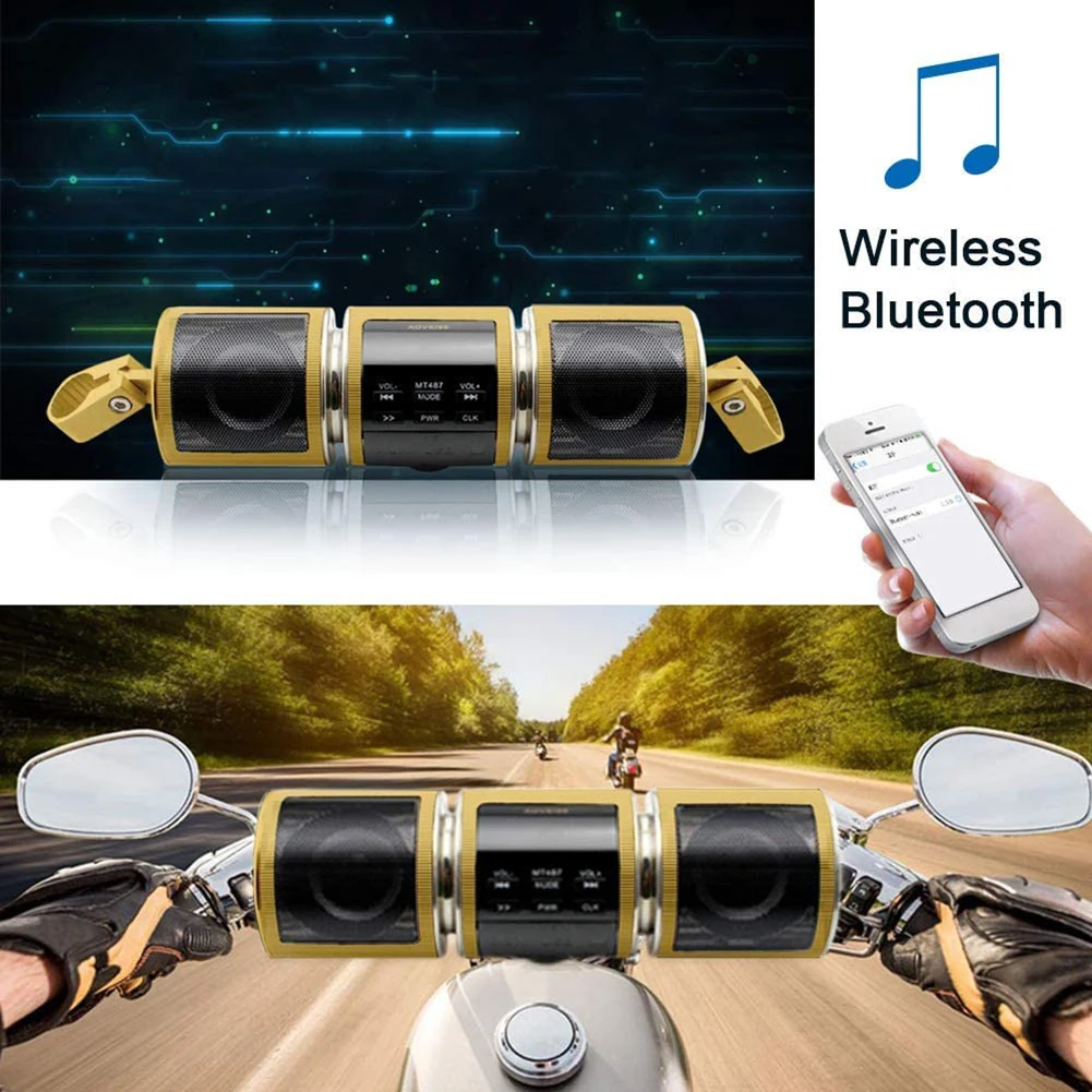 

Мотоциклетная аудиоколонка AOVEISE, Bluetooth, FM-радио, mp3-плеер, усилитель, крепление на руль, водонепроницаемый для скутера, квадроцикла