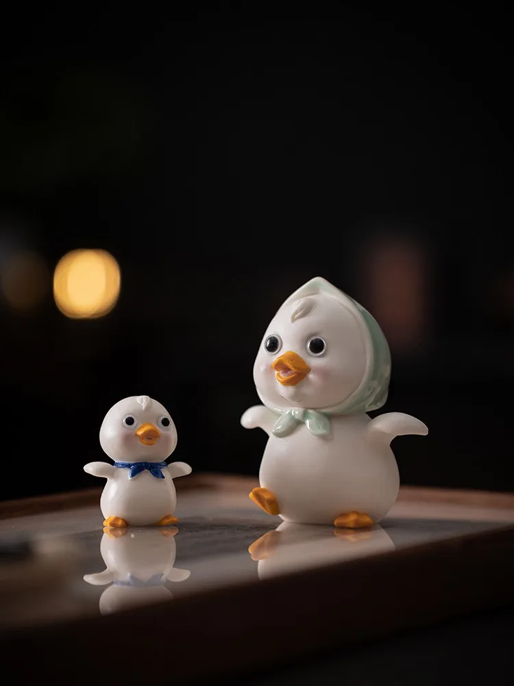 Керамический чайный домашний питомец креативный чай с милым утенком скульптура