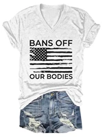lovessales womens bans off our bodies american flag v neck 100 cotton t shirt